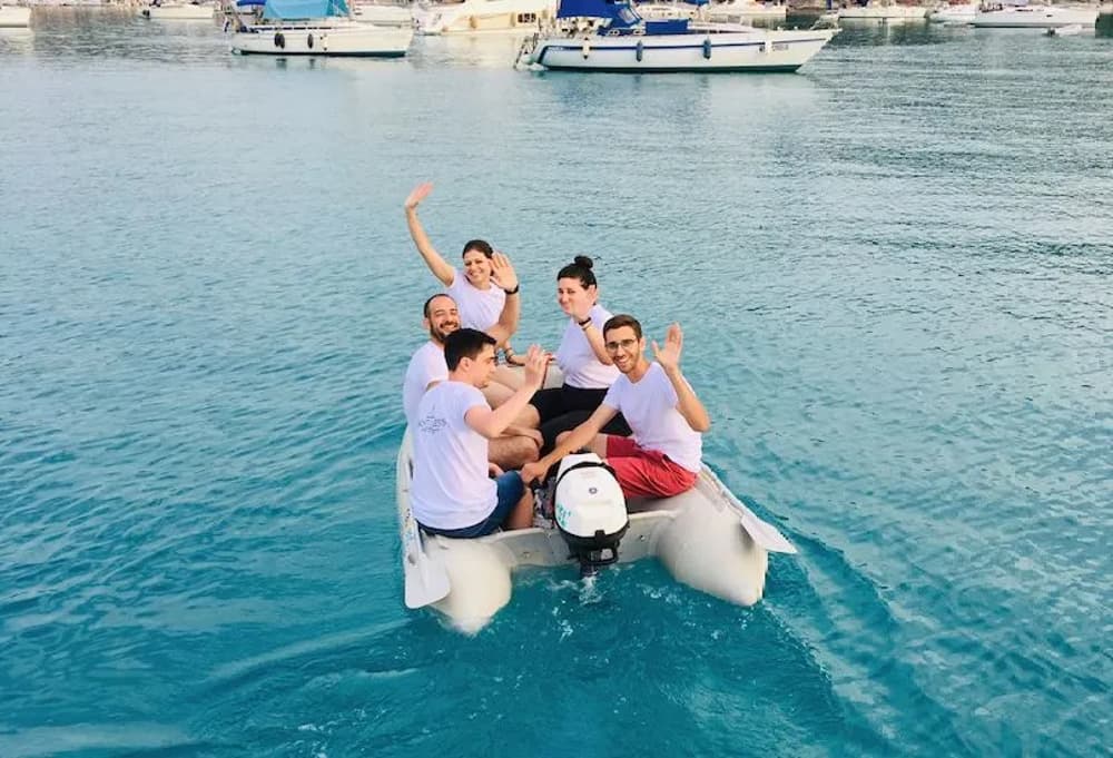 dinghy with crew