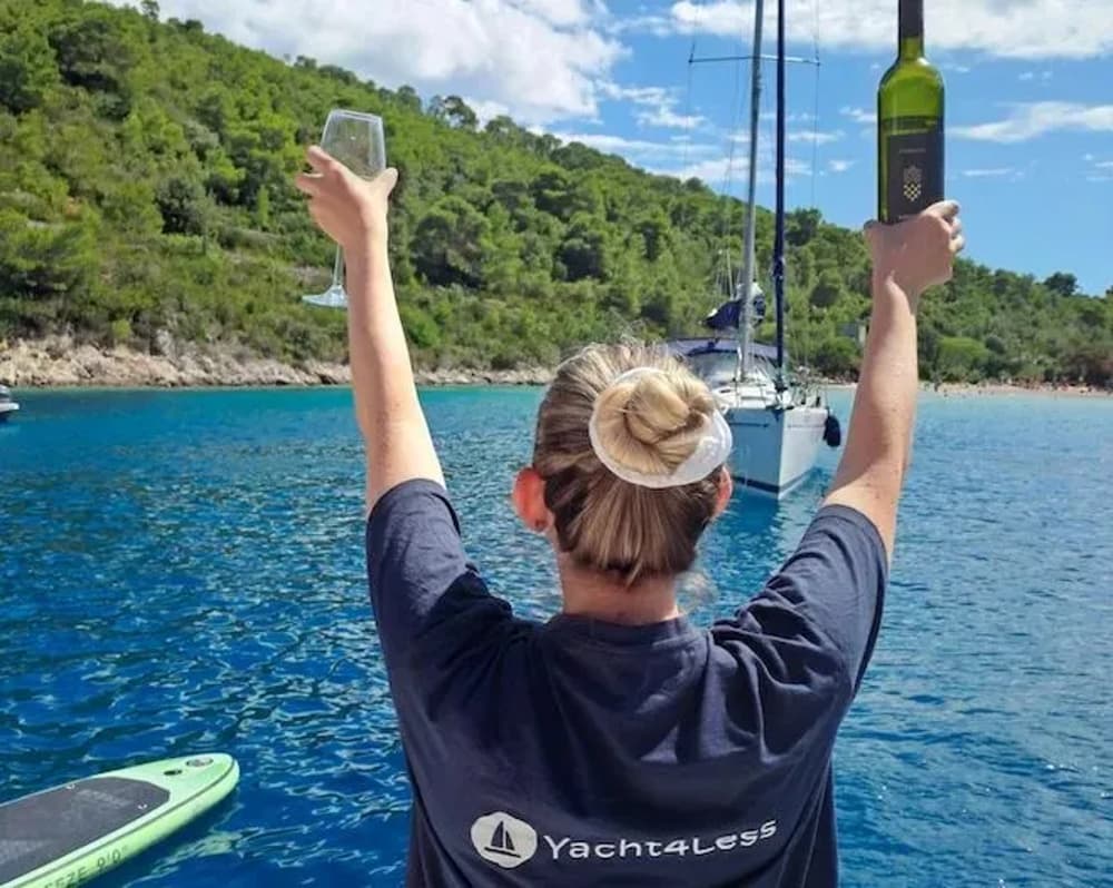 woman raising hands