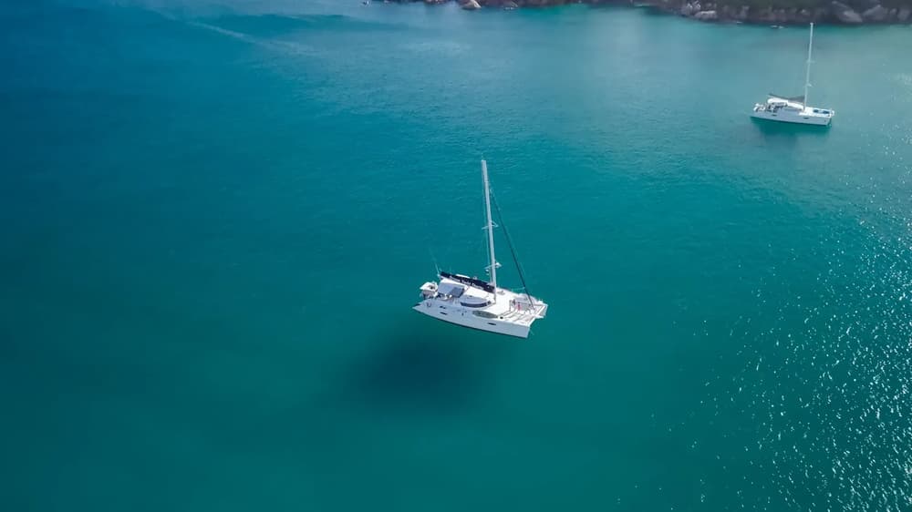 Yacht sail in Seychelles