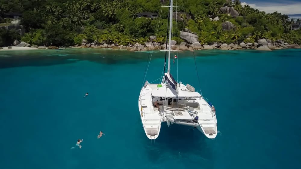 Yacht sail in Seychelles