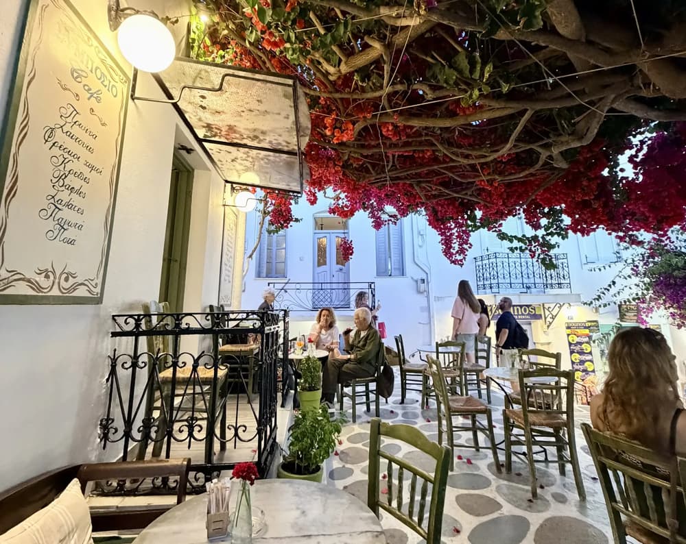 local cafe in Paroikia in Paros island