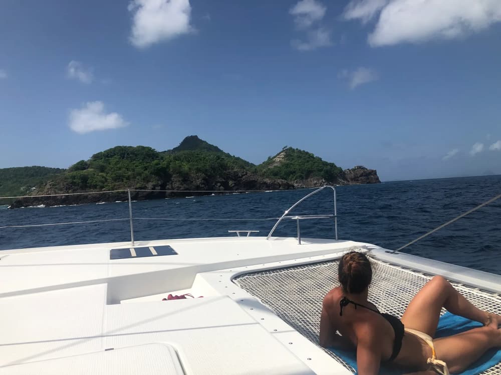 Woman sunbathing in St. Martiniques sun
