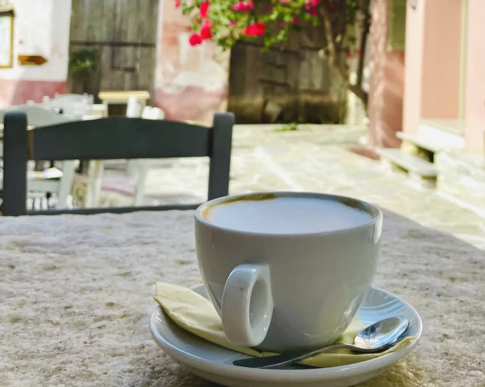 coffee in the traditional village of Chalki in Naxos