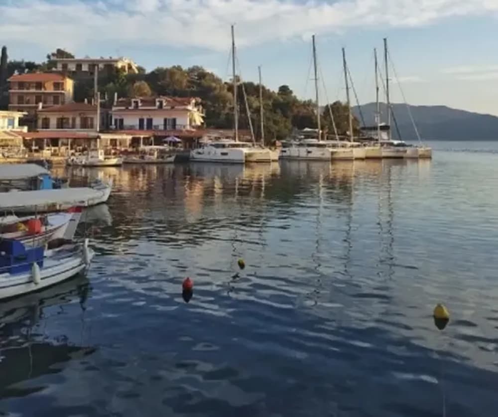 A tranquil seaside village visited during a sailing holiday near Athens with friends.