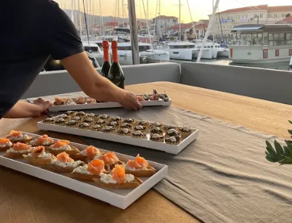 hostess on a crewed luxury charter
