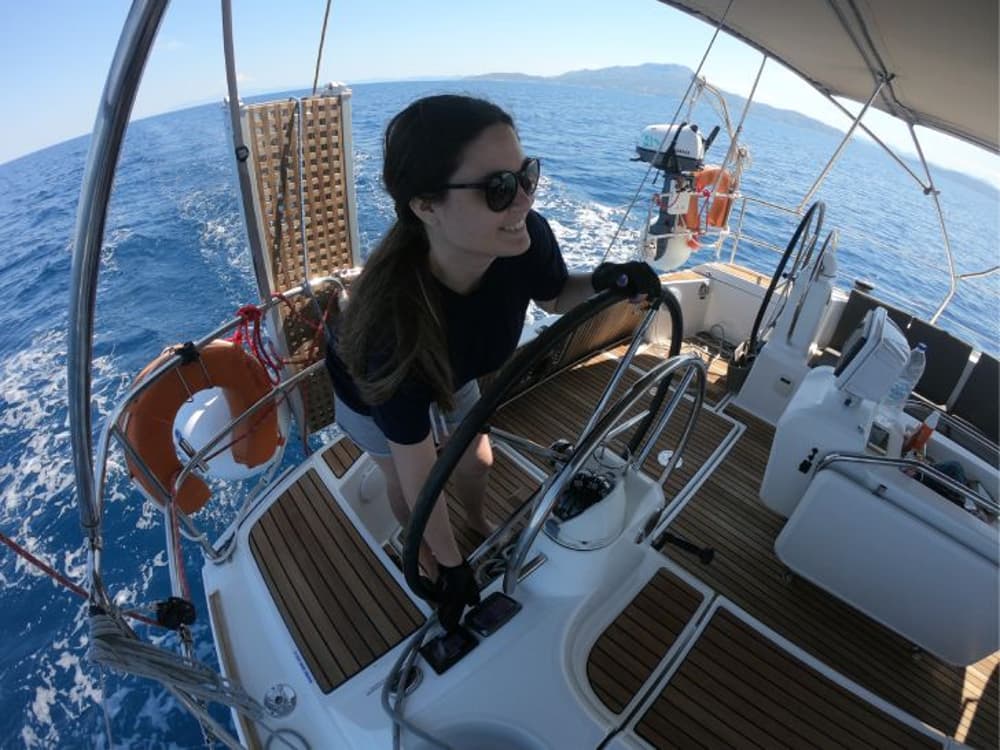 skiathos sailing trip - me as a captain