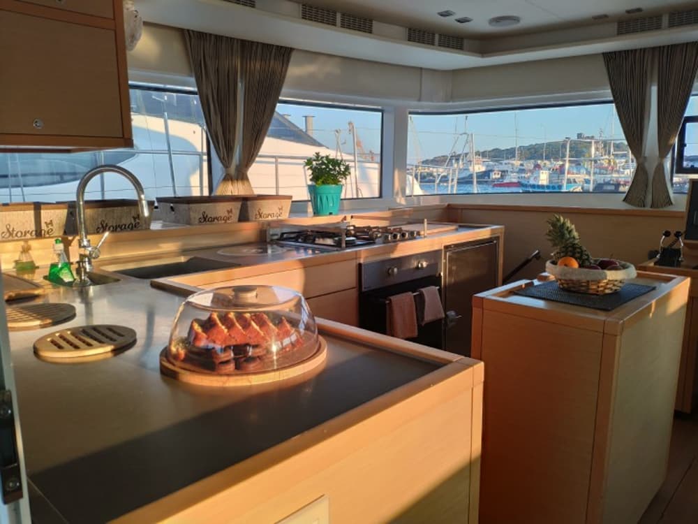 Lagoon 52 fully equipped galley