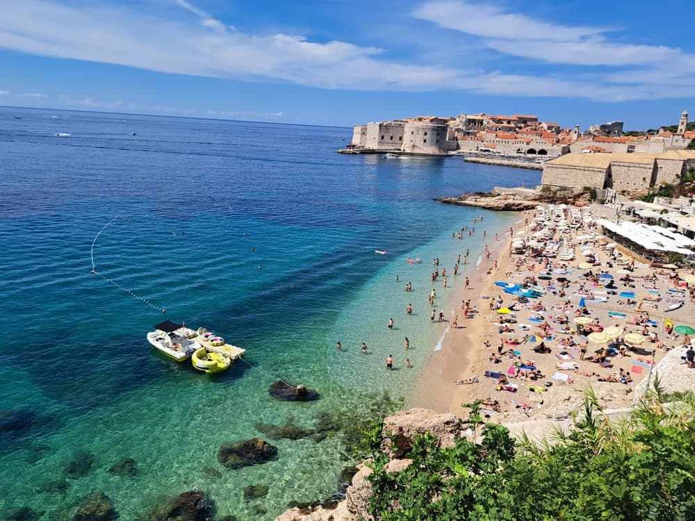 View of the walled city of Dubrovnik, perfect for a sailing holiday in Croatia on board a luxury catamaran.