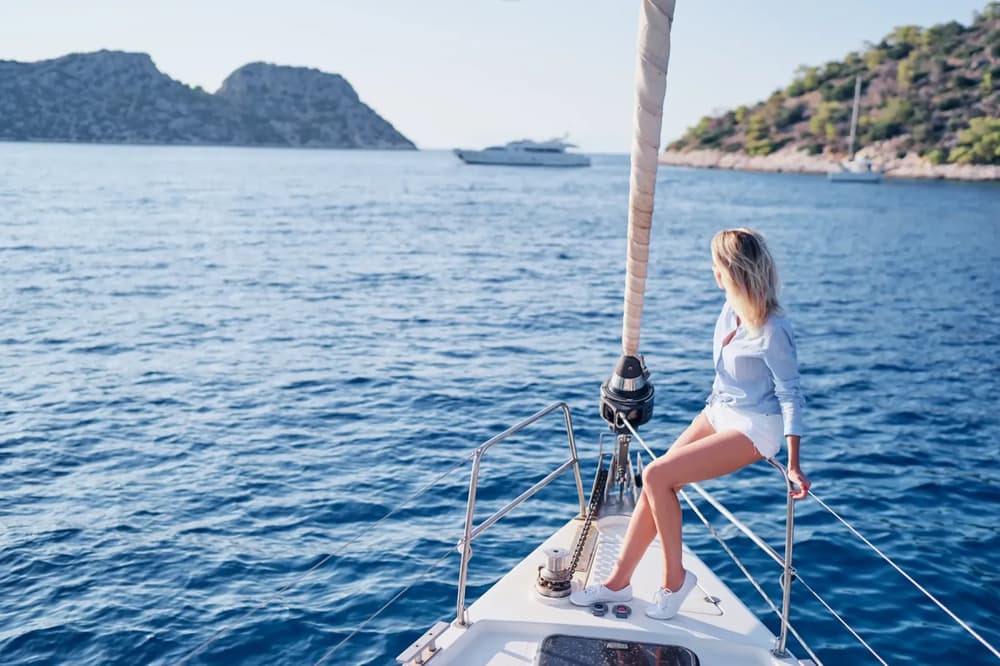 Woman on a yacht