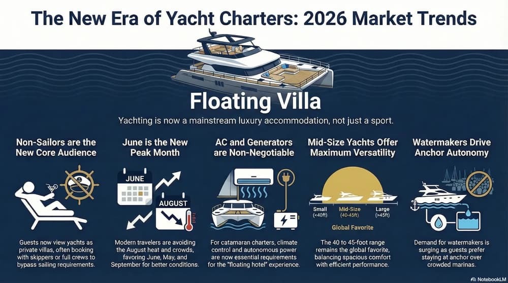 infographic showing yacht charter market trends of 2026