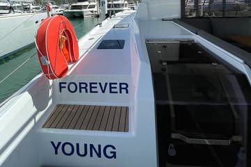 Best Price for a Catamaran Knotty Cat (Forever Young) rental in BVI | Yacht4Less