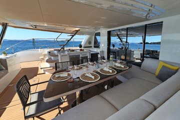 Power Catamaran Mastermind available for yacht charter in Croatia | Yacht4Less