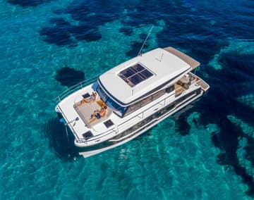 Best Price for a Power Catamaran Blue Champagne rental in France | Yacht4Less