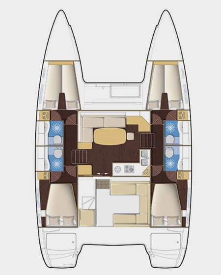 Charter Rental Catamaran Catallou in Greece Layout | Yacht4Less