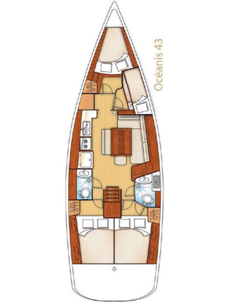 Charter Rental Sailboat Serenity in Greece Layout | Yacht4Less