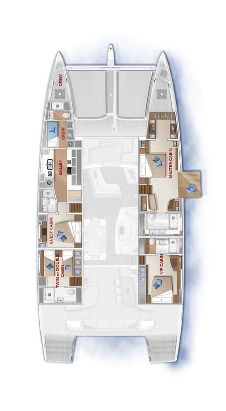 Charter Rental Catamaran Adriatic Dragon in Croatia Layout | Yacht4Less