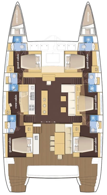 Charter Rental Catamaran Adriatic Tiger in Croatia Layout | Yacht4Less
