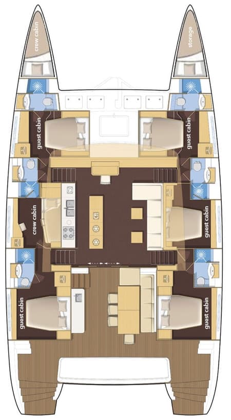 Charter Rental Catamaran Opal in Croatia Layout | Yacht4Less