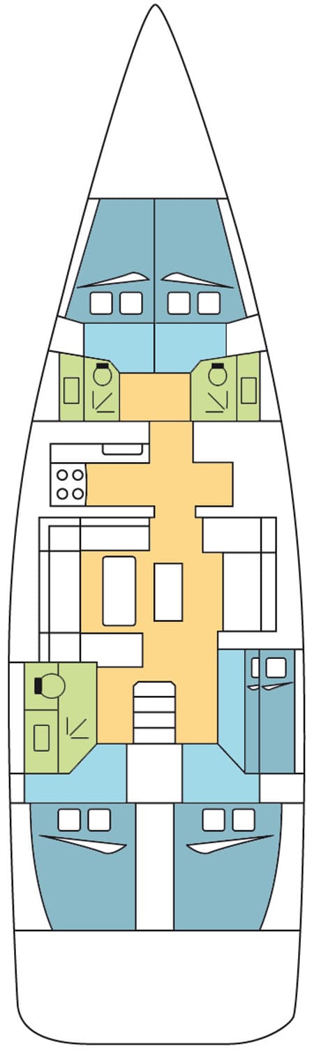 Charter Rental Sailboat HOUAT in Spain Layout | Yacht4Less