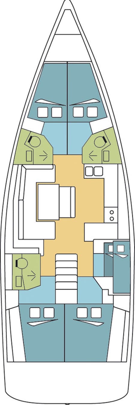 Charter Rental Sailboat KORCULA in Montenegro Layout | Yacht4Less