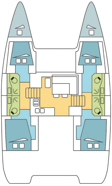 Charter Rental Catamaran STENELLA in Croatia Layout | Yacht4Less