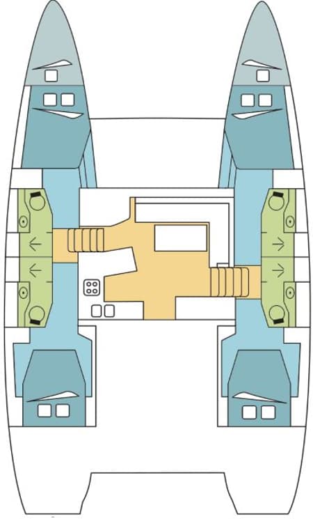 Charter Rental Catamaran LOUMILIS II in Belize Layout | Yacht4Less