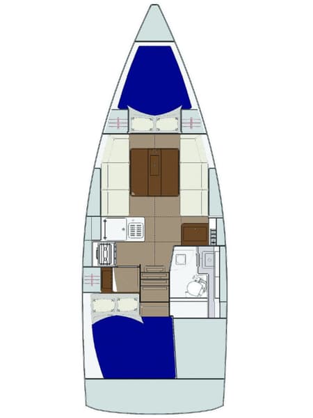 Charter Rental Sailboat Mio in Croatia Layout | Yacht4Less