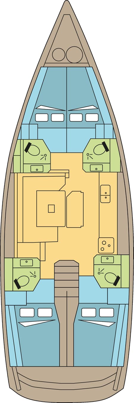 Charter Rental Sailboat SYMI  in Greece Layout | Yacht4Less