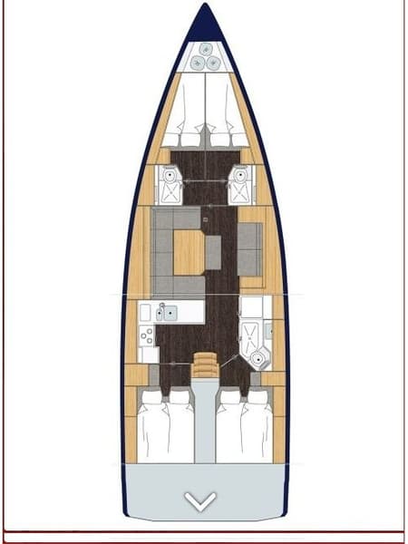 Charter Rental Sailboat Katharina in Croatia Layout | Yacht4Less