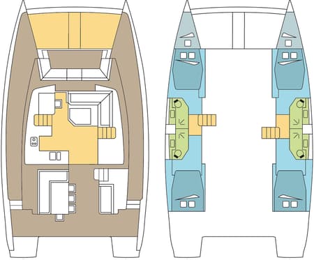 Charter Rental Catamaran FARALLO  in Caribbean Layout | Yacht4Less