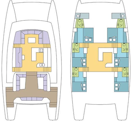 Charter Rental Catamaran LITTRE  in Croatia Layout | Yacht4Less