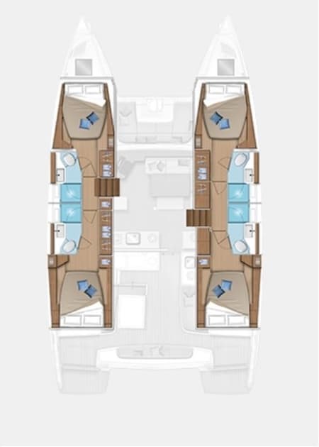 Charter Rental Catamaran Barbarella III in Croatia Layout | Yacht4Less