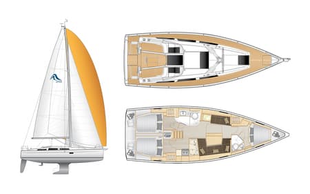 Charter Rental Sailboat Shrimp in Greece Layout | Yacht4Less