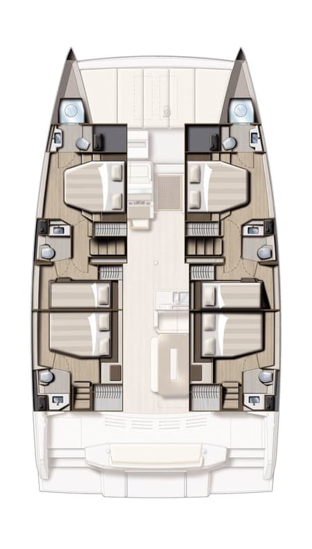 Charter Rental Catamaran Kos 48.1 in Greece Layout | Yacht4Less