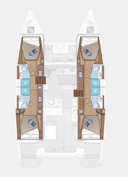 Charter Rental Catamaran Diamond Seas in Greece Layout | Yacht4Less
