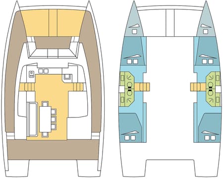 Charter Rental Catamaran BUGRANE  in New Caledonia Layout | Yacht4Less