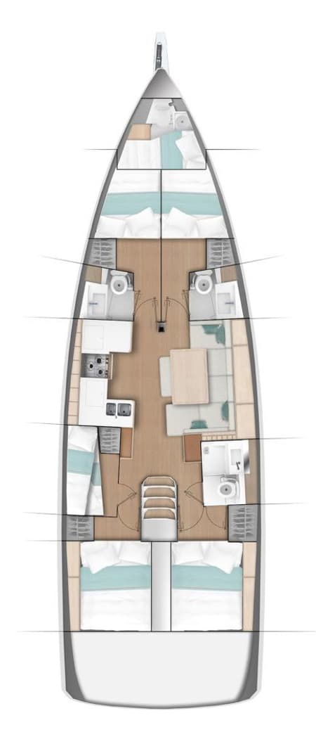 Charter Rental Sailboat Pileas in Greece Layout | Yacht4Less