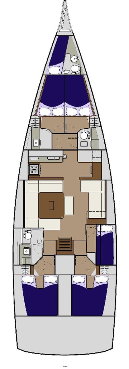 Charter Rental Sailboat Barmaley in Croatia Layout | Yacht4Less