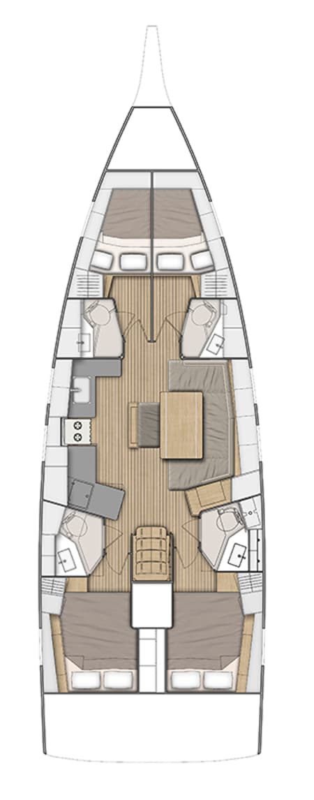 Charter Rental Sailboat Sail Delta in Turkey Layout | Yacht4Less