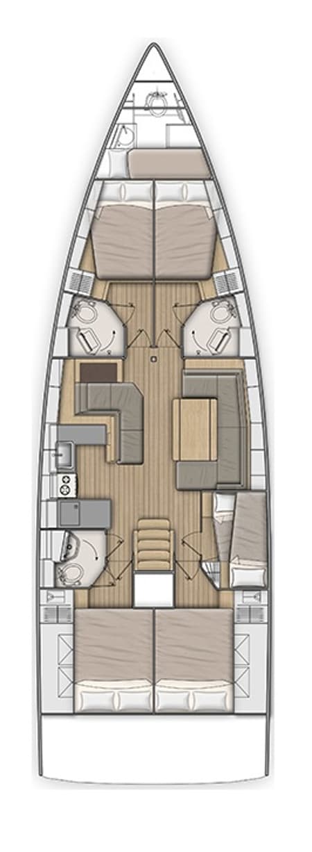 Charter Rental Sailboat Pearl Dreams in Croatia Layout | Yacht4Less