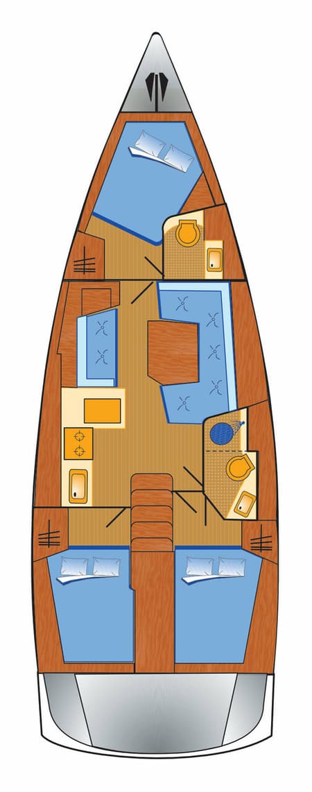 Charter Rental Sailboat All Winds in Croatia Layout | Yacht4Less