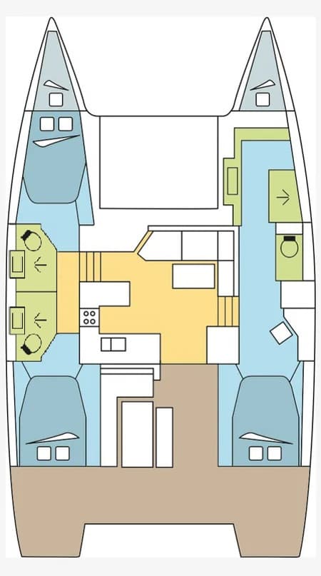 Charter Rental Catamaran NARNIA in Greece Layout | Yacht4Less