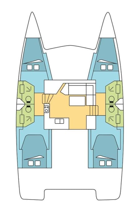 Charter Rental Catamaran SEA BREEZE  in Greece Layout | Yacht4Less