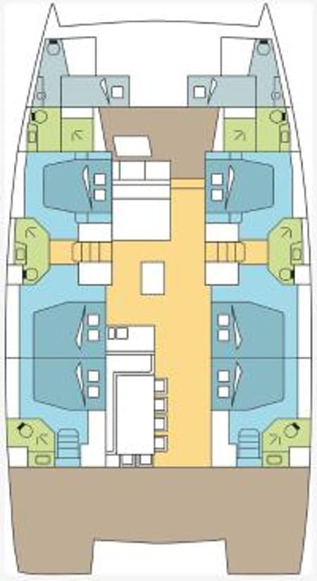 Charter Rental Catamaran OLWE  in Greece Layout | Yacht4Less