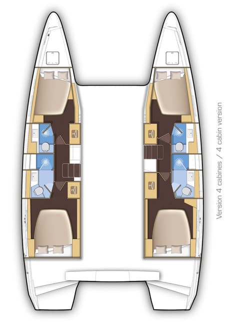 Charter Rental Catamaran Happy Key in Croatia Layout | Yacht4Less