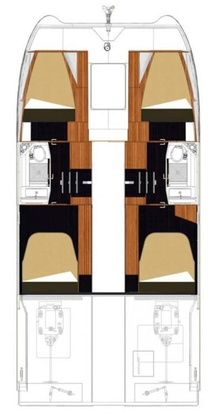 Charter Rental Power Catamaran Kalea in Croatia Layout | Yacht4Less
