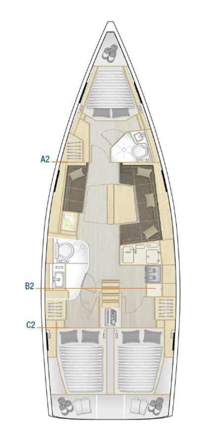 Charter Rental Sailboat Pollux in Croatia Layout | Yacht4Less