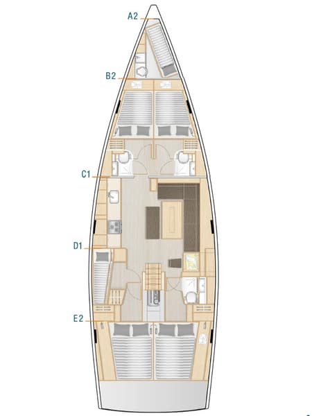 Charter Rental Sailboat Khaleesi in Croatia Layout | Yacht4Less