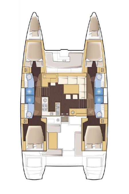Charter Rental Catamaran King Lewis in BVI Layout | Yacht4Less