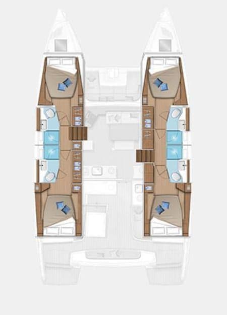 Charter Rental Catamaran Achilles in Greece Layout | Yacht4Less